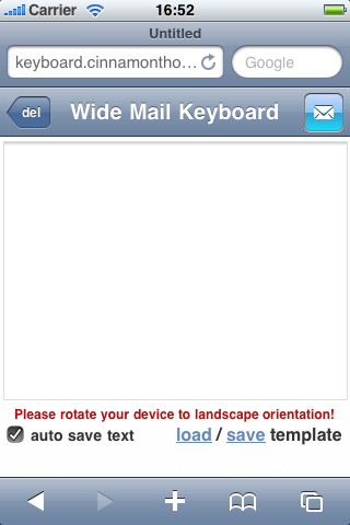 Wide Mail Keyboard screenshot